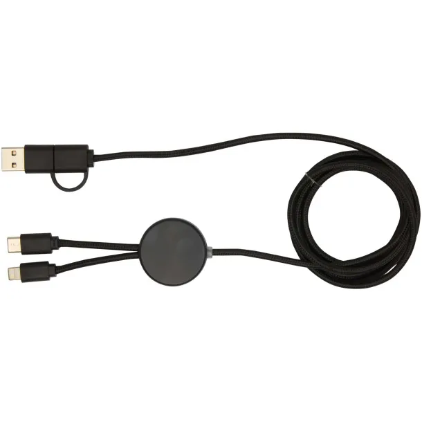 Citala 5-in-1 recycled plastic 150 cm data sync and 27W fast charge cable Solid black