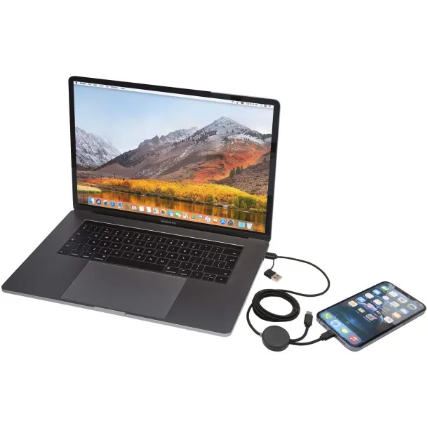 Citala 5-in-1 recycled plastic 150 cm data sync and 27W fast charge cable Solid black