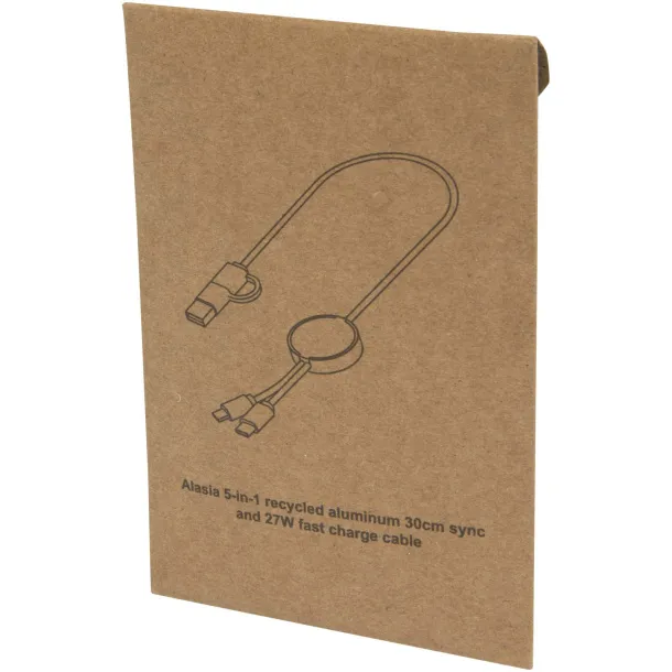 Alasia 5u1 kabel za sinkronizaciju podataka i brzo punjenje 27 W od recikliranog aluminija i plastike Crna