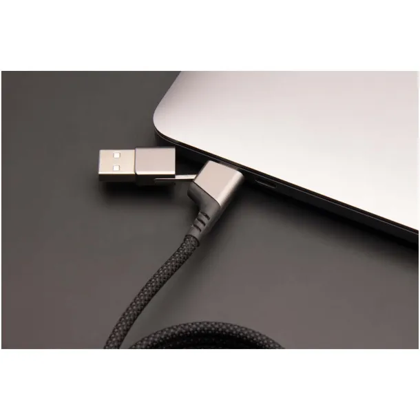 SCX.design C52 100W 4-in-1 rPET magnetic ultra fast charging cable - SCX.design Gun metal