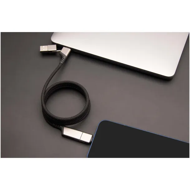 SCX.design C52 100W 4-in-1 rPET magnetic ultra fast charging cable - SCX.design Gun metal