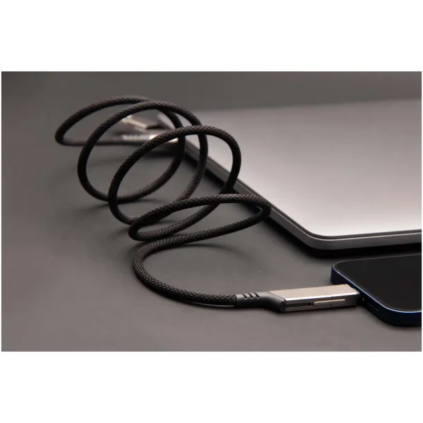 SCX.design C52 100W 4-in-1 rPET magnetic ultra fast charging cable - SCX.design Gun metal