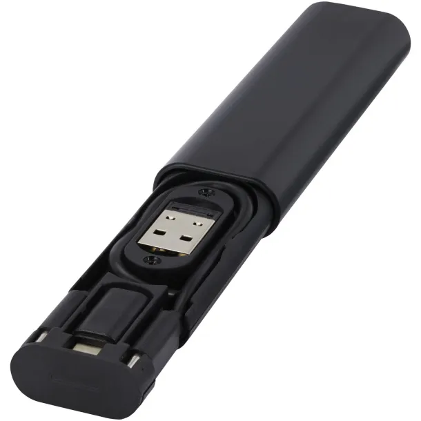 Whiz recycled plastic modular charging cable Solid black