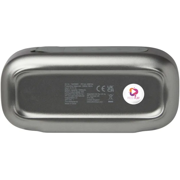 Stark 2.0 5W recycled plastic IPX5 Bluetooth® speaker Silver Solid black