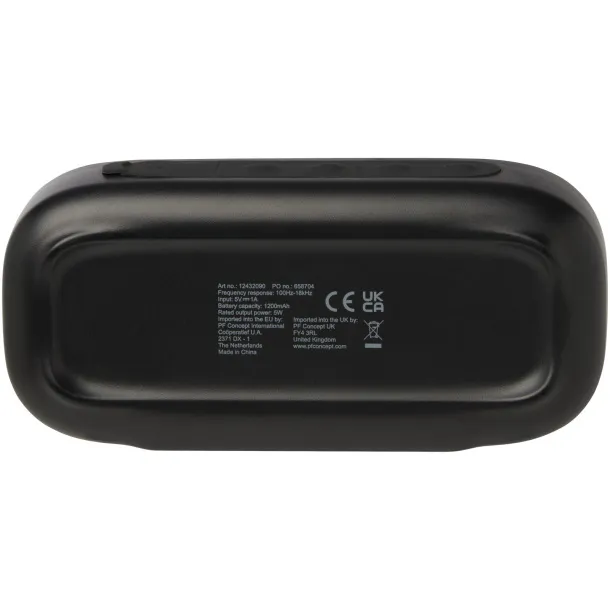 Stark 2.0 5W recycled plastic IPX5 Bluetooth® speaker Solid black