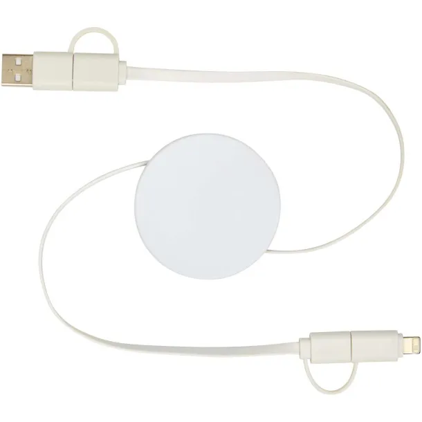 Citala 5-in-1 recycled plastic 90 cm retractable data sync and 40W fast charge cable White
