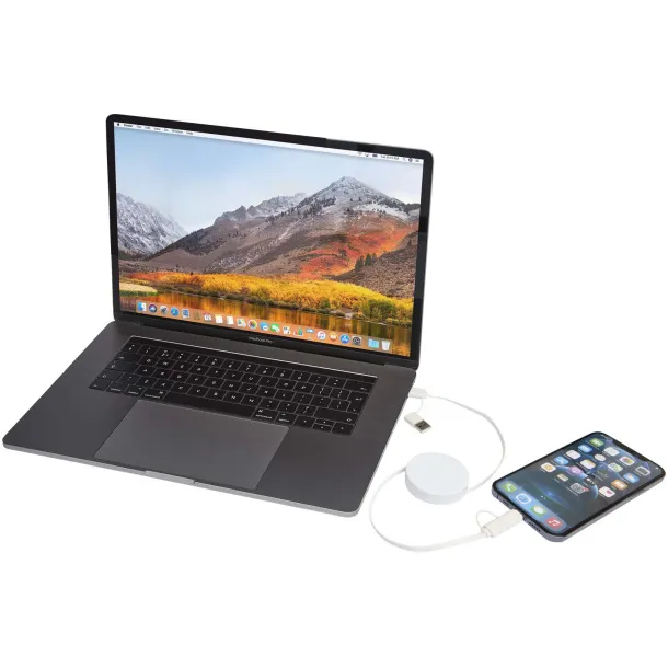 Citala 5-in-1 recycled plastic 90 cm retractable data sync and 40W fast charge cable White
