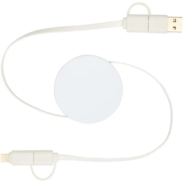 Citala 5-in-1 recycled plastic 90 cm retractable data sync and 40W fast charge cable White