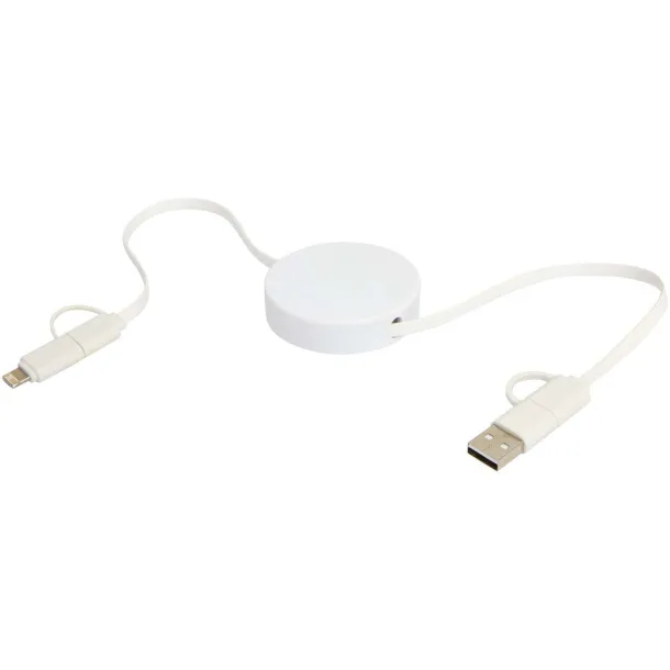 Citala 5-in-1 recycled plastic 90 cm retractable data sync and 40W fast charge cable White
