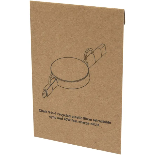 Citala 5u1 uvlačni kabel za sinkronizaciju podataka i brzo punjenje 40W od reciklirane plastike Crna