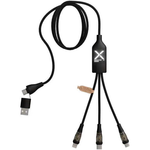 SCX.design C50 5-in-1 fast charging 100W/5A cable with digital display - SCX.design Crna