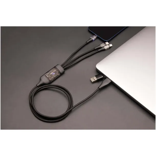 SCX.design C50 5-in-1 fast charging 100W/5A cable with digital display - SCX.design Crna