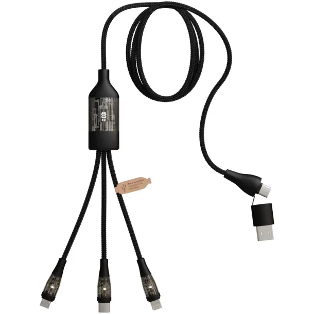 SCX.design C50 5-in-1 fast charging 100W/5A cable with digital display - SCX.design Crna