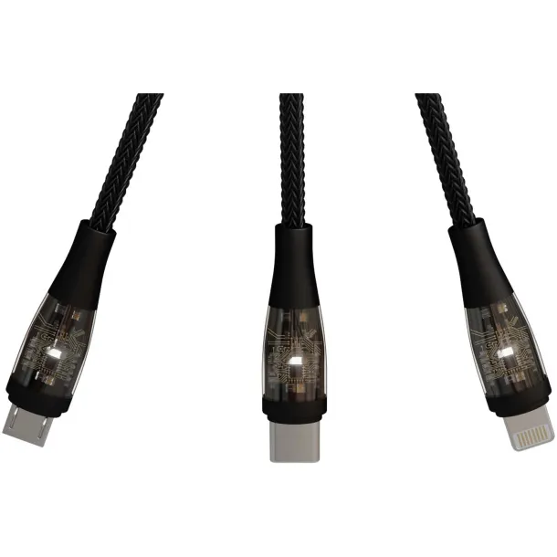 SCX.design C50 5-in-1 fast charging 100W/5A cable with digital display - SCX.design Solid black