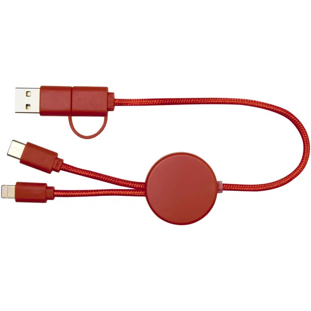 Citala 5-in-1 recycled plastic 30 cm data sync and 27W fast charge cable Brick