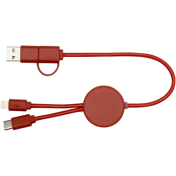 Citala 5-in-1 recycled plastic 30 cm data sync and 27W fast charge cable Brick