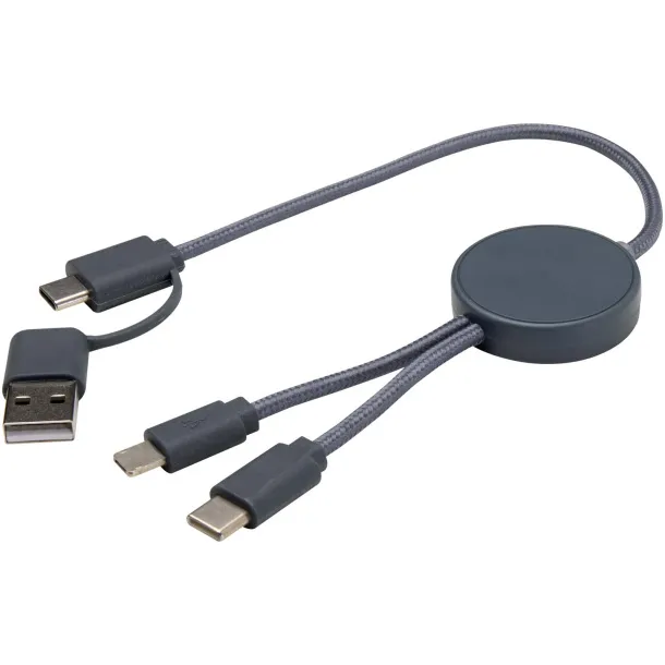 Citala 5-in-1 recycled plastic 30 cm data sync and 27W fast charge cable Hale Blue