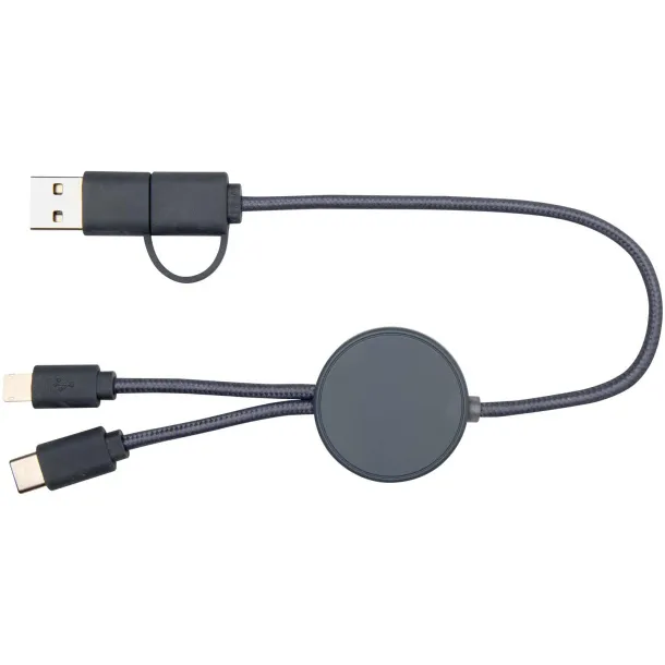 Citala 5-in-1 recycled plastic 30 cm data sync and 27W fast charge cable Hale Blue