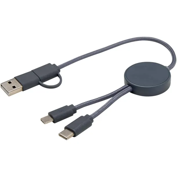 Citala 5-in-1 recycled plastic 30 cm data sync and 27W fast charge cable Hale Blue