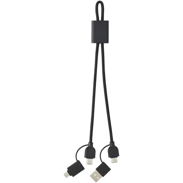 Connect 6-in-1 RCS recycled aluminium 45W quick charge & data transfer cable - Tekiō® Solid black