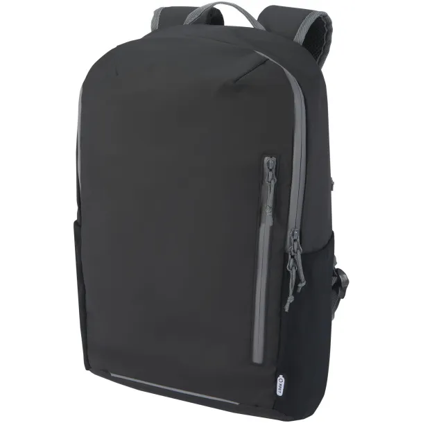 Aqua GRS reciklirani vodootporni 15" laptop ruksak, 21L Solid black