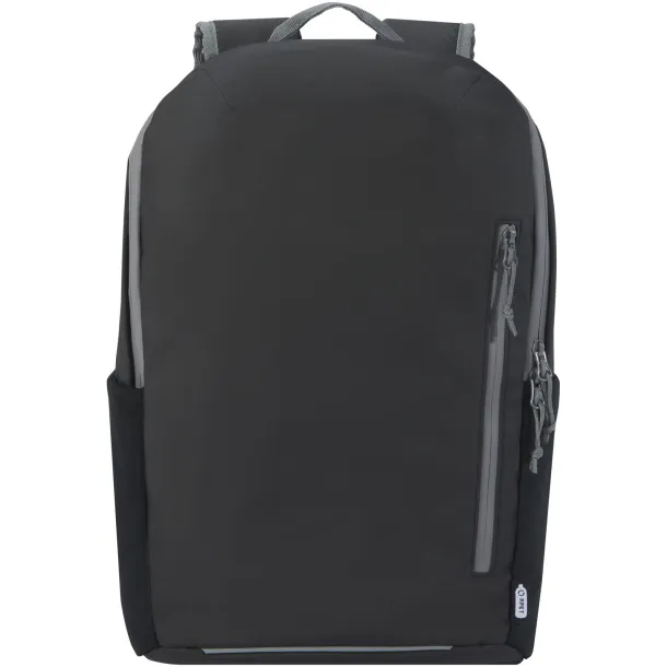 Aqua GRS reciklirani vodootporni 15" laptop ruksak, 21L Solid black