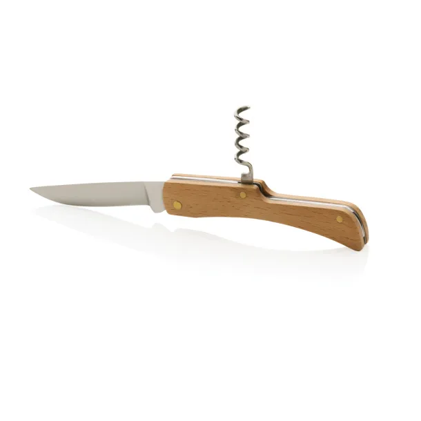  FSC® wooden knife with bottle opener - XD Collection Brown 