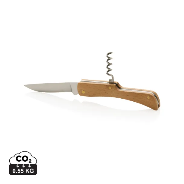  FSC® wooden knife with bottle opener - XD Collection Brown 