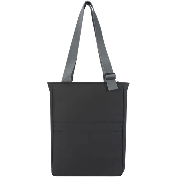 Aqua 14" GRS recycled water resistant laptop tote bag 14L Solid black