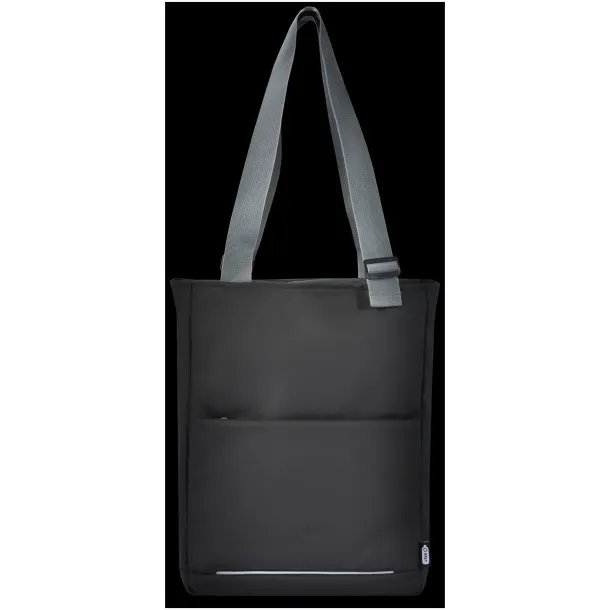 Aqua 14" GRS recycled water resistant laptop tote bag 14L Solid black