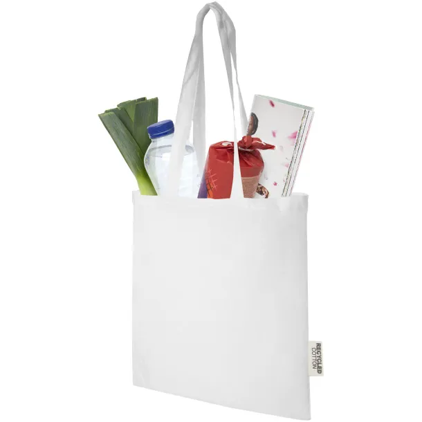 Madras 140 g/m2 GRS recycled cotton tote bag 7L White