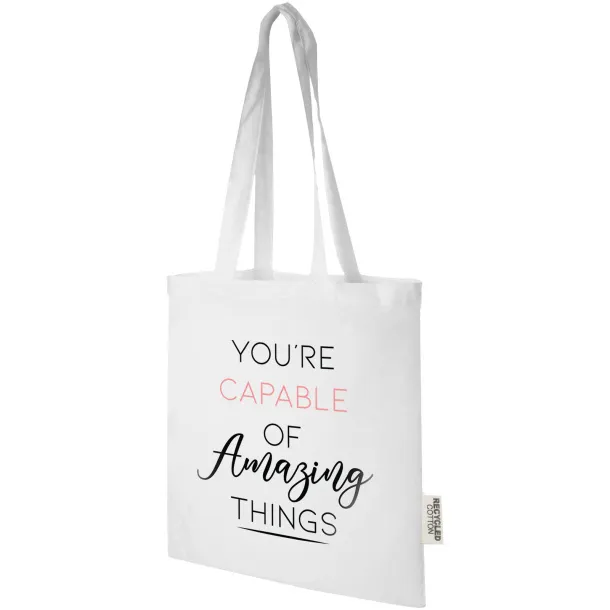Madras 140 g/m2 GRS recycled cotton tote bag 7L White