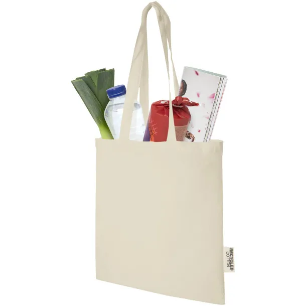 Madras 140 g/m2 GRS recycled cotton tote bag 7L Natural