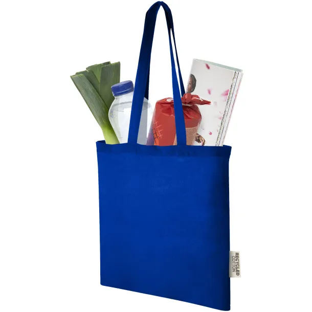 Madras 140 g/m2 GRS recycled cotton tote bag 7L Royal blue
