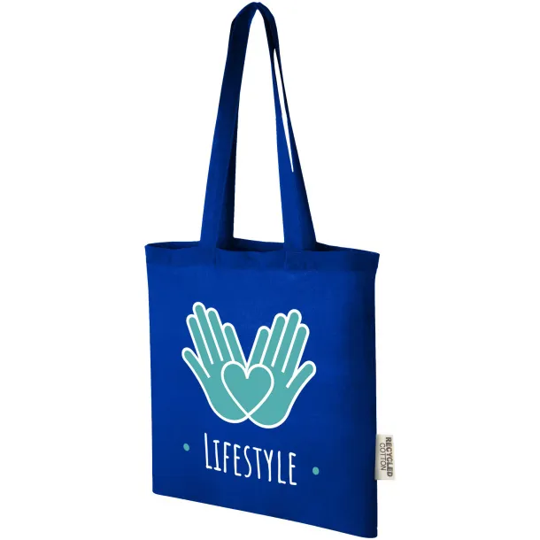 Madras 140 g/m2 GRS recycled cotton tote bag 7L Royal blue
