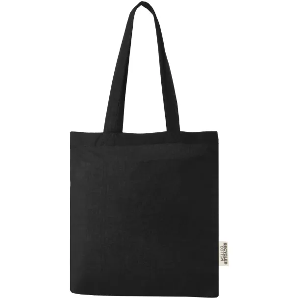 Madras 140 g/m2 GRS recycled cotton tote bag 7L Crna