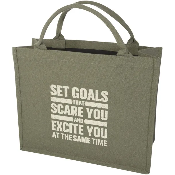 Page 500 g/m² Aware™ recycled book tote bag Green