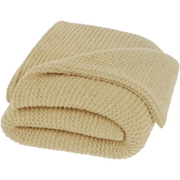 Suzy 150 x 120 cm GRS polyester knitted blanket - Seasons Beige