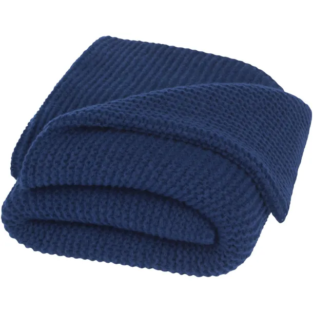 Suzy 150 x 120 cm GRS polyester knitted blanket - Seasons Navy Blue