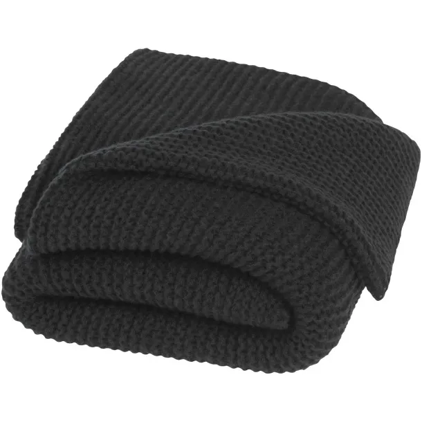 Suzy 150 x 120 cm GRS polyester knitted blanket - Seasons Solid black
