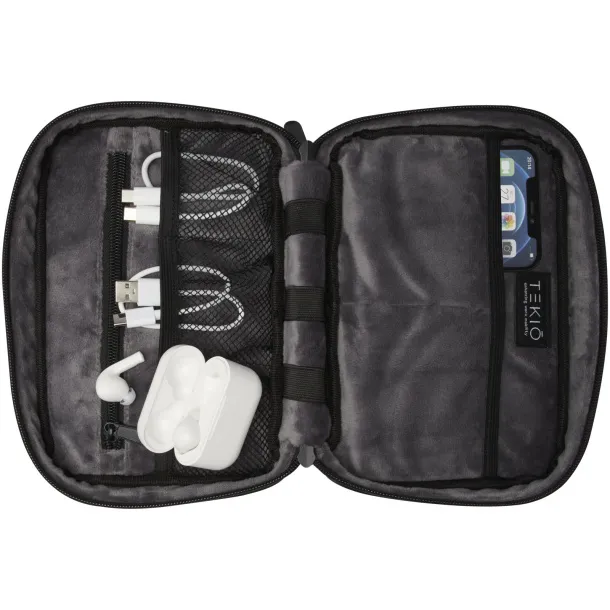 Rise GRS recycled organiser pouch - Tekiō® Solid black