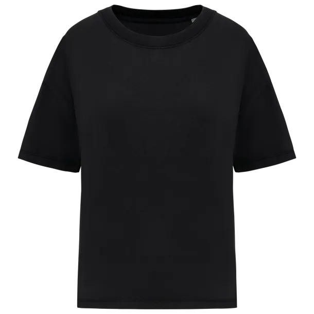  LADIES’ OVERSIZE WASHED EFFECT T-SHIRT - Native Spirit Washed Black