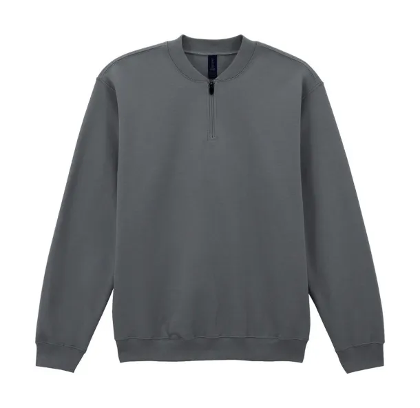 Softstyle flis majica srednje težine za odrasle s 1/4 patentnim zatvaračem - Gildan Charcoal