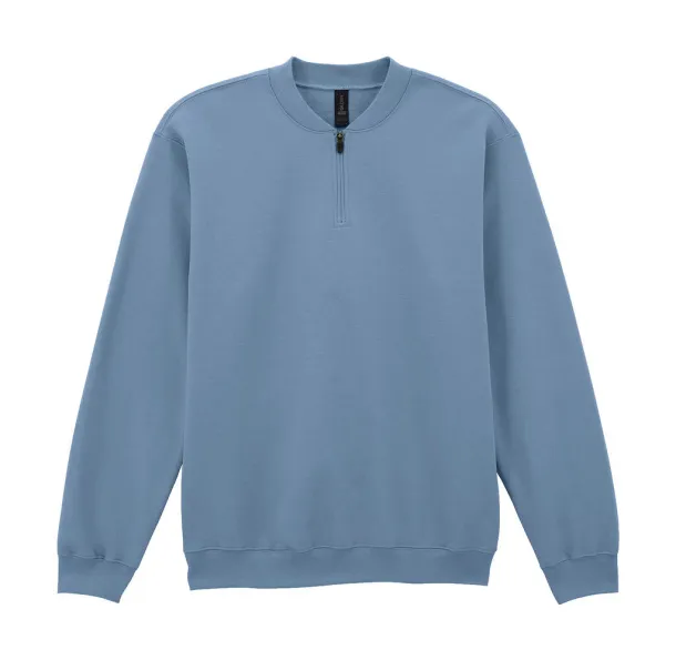 Softstyle flis majica srednje težine za odrasle s 1/4 patentnim zatvaračem - Gildan Stone Blue