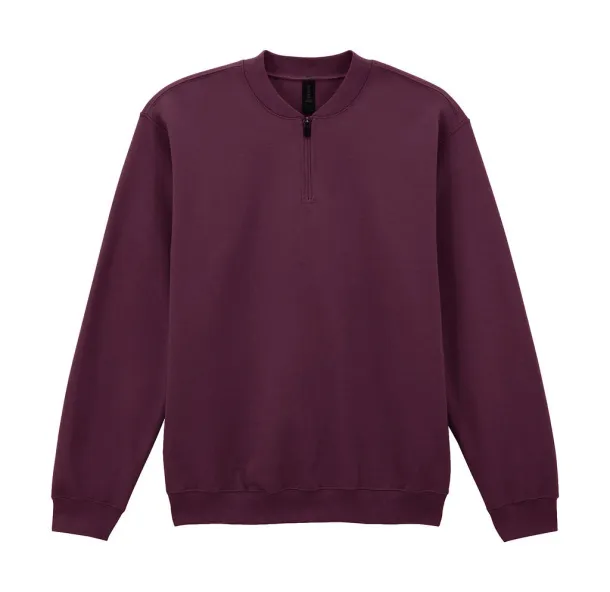 Softstyle flis majica srednje težine za odrasle s 1/4 patentnim zatvaračem - Gildan Maroon