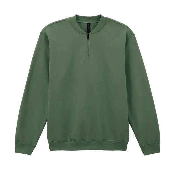Softstyle flis majica srednje težine za odrasle s 1/4 patentnim zatvaračem - Gildan Military Green
