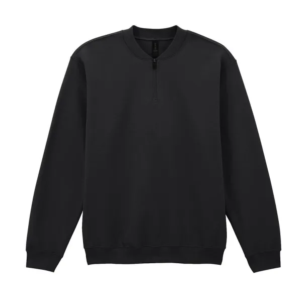 Softstyle flis majica srednje težine za odrasle s 1/4 patentnim zatvaračem, 285 g/m² - Gildan Crna