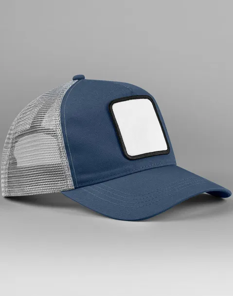  Appliqué Patch 5 Panel Trucker - Beechfield Slate Blue Light Grey