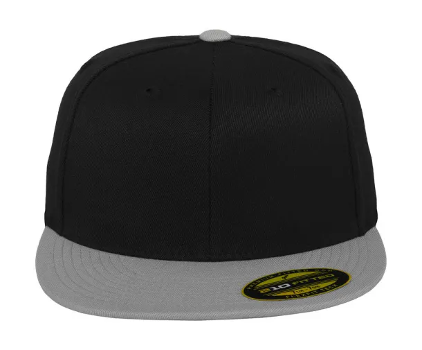 Fitted 210 Premium dvobojna šilterica - 6 panela - Flexfit Crna Siva