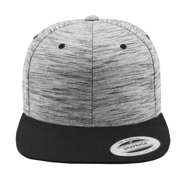  Snapback šilterica u prugastoj melange boji - 6 panela - Flexfit Crna Siva